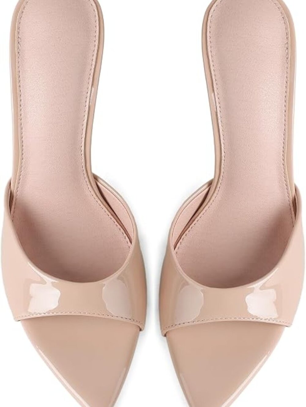 Womens Sandals Open Toe Stiletto High Heeled Slip On Dress Mules | Patent Leathe
